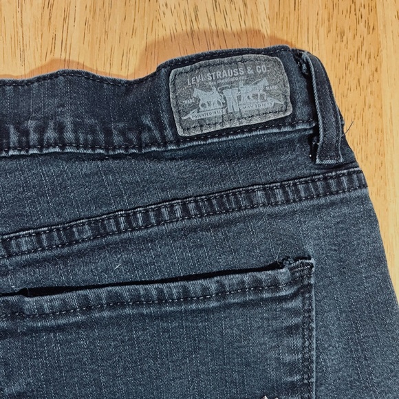 Levi’s 512 Perfectly Slimming Bootcut Denim Jeans Stretch Black Size 16 S/C - Picture 5 of 11